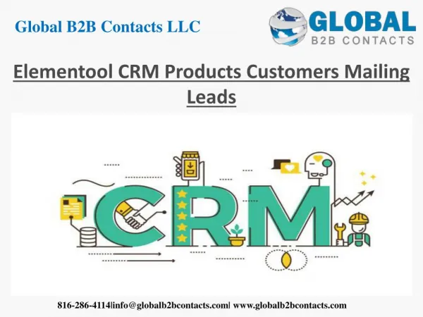 Elementool CRM products customers mailing leads