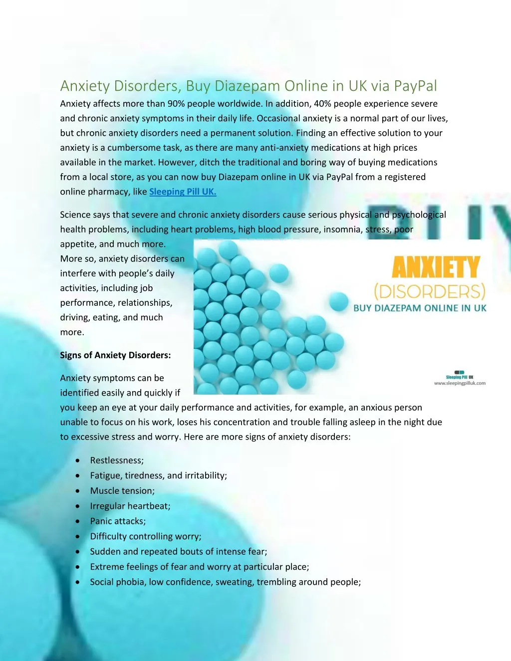 anxiety disorders buy diazepam online
