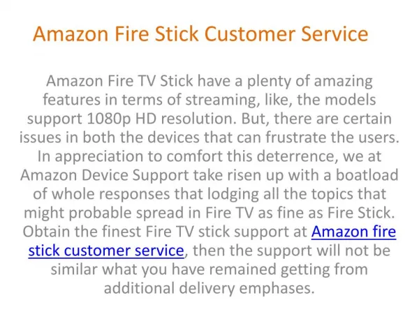Amazon Fire Stick Customer Service