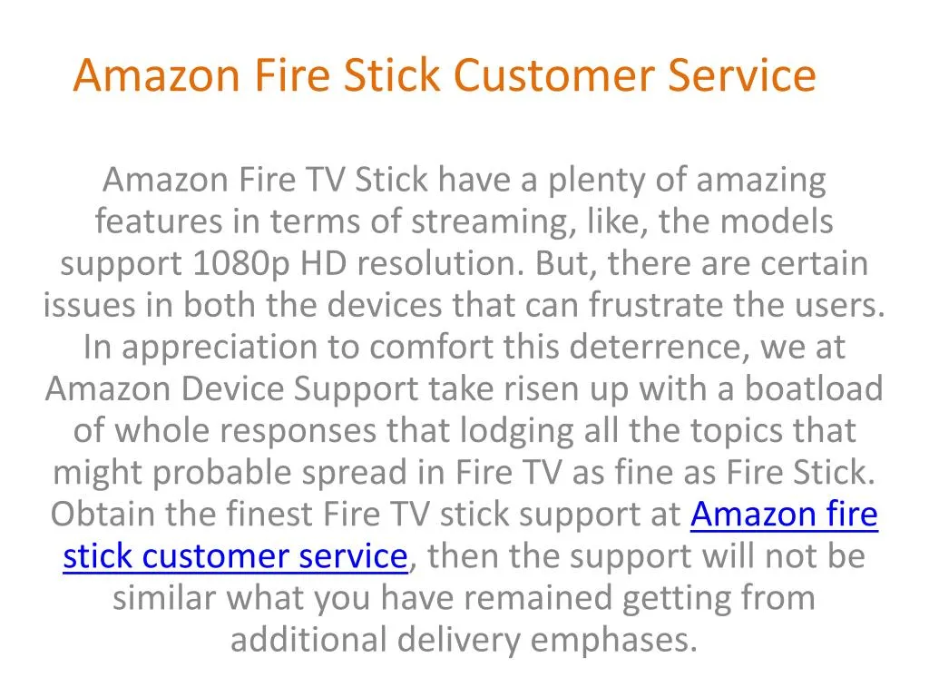 amazon fire stick customer service