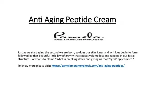 Anti aging peptide cream