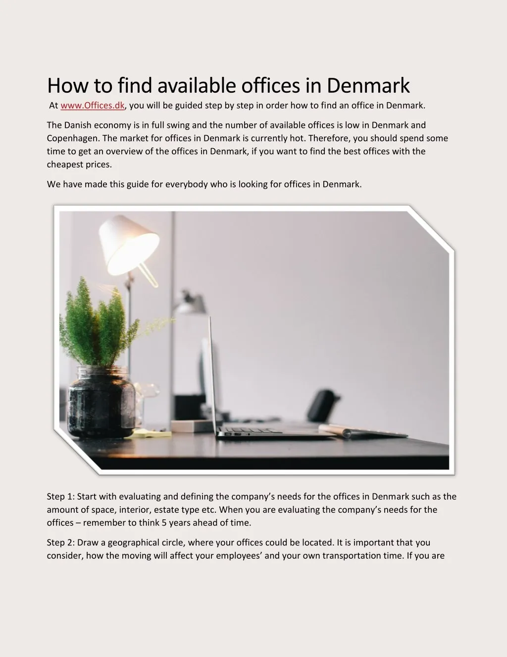 how to find available offices in denmark
