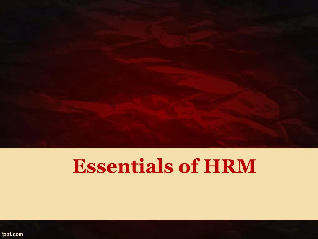 essentials of hrm