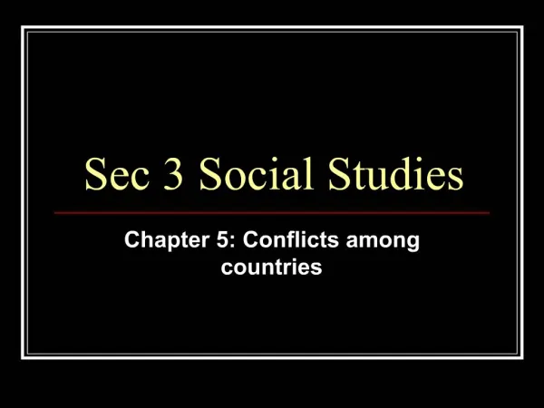 Sec 3 Social Studies