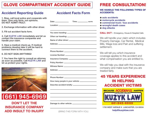 Free Consultation Glove Compartment Accident Guide - Kuzyk Law