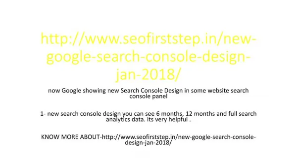 new Google Search Console design Jan 2018 - SEO First Step