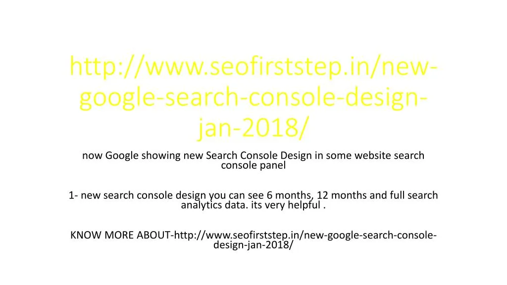 http www seofirststep in new google search console design jan 2018