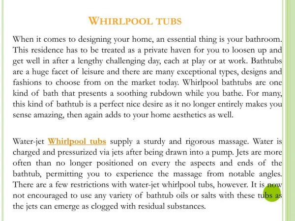 whirlpool tubs