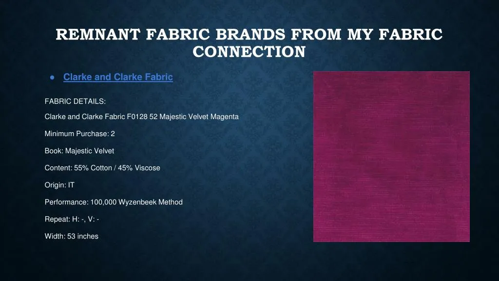 remnant fabric brands from my fabric connection