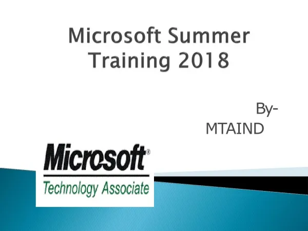 microsft summer trainig 2018