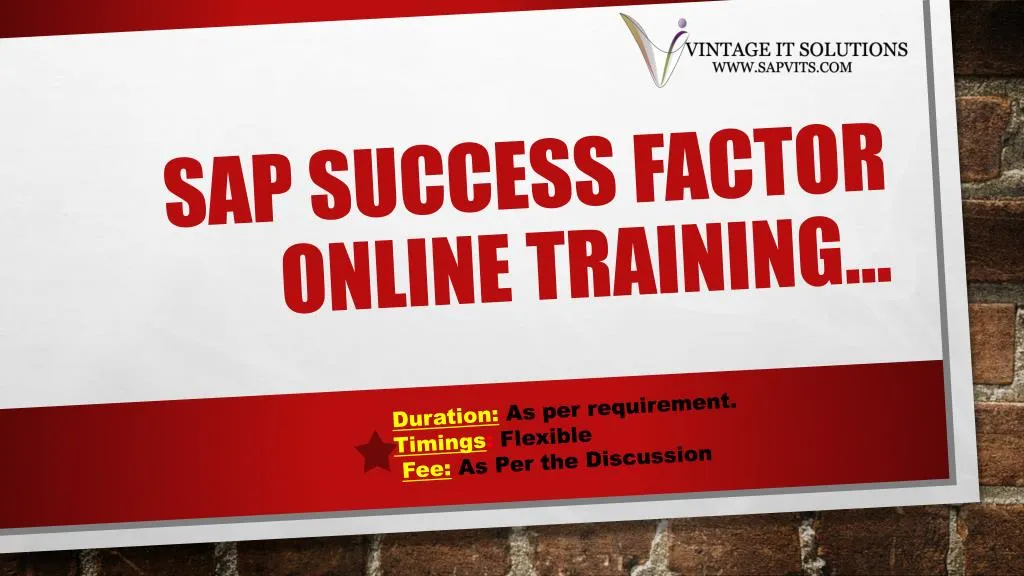 sap success factor online training
