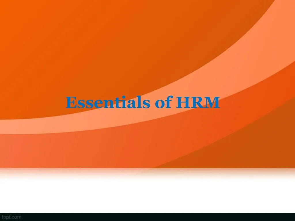 essentials of hrm