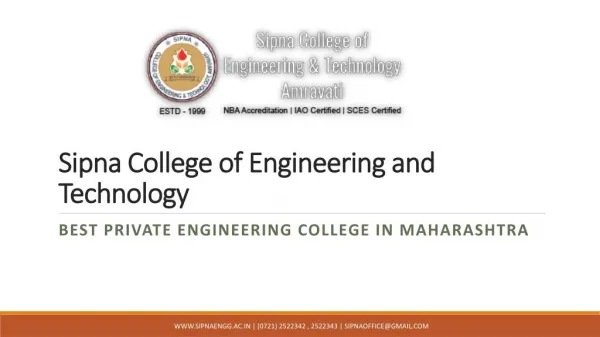 Best Private Engineering College in Maharashtra | Sipna Engineering College Amaravati