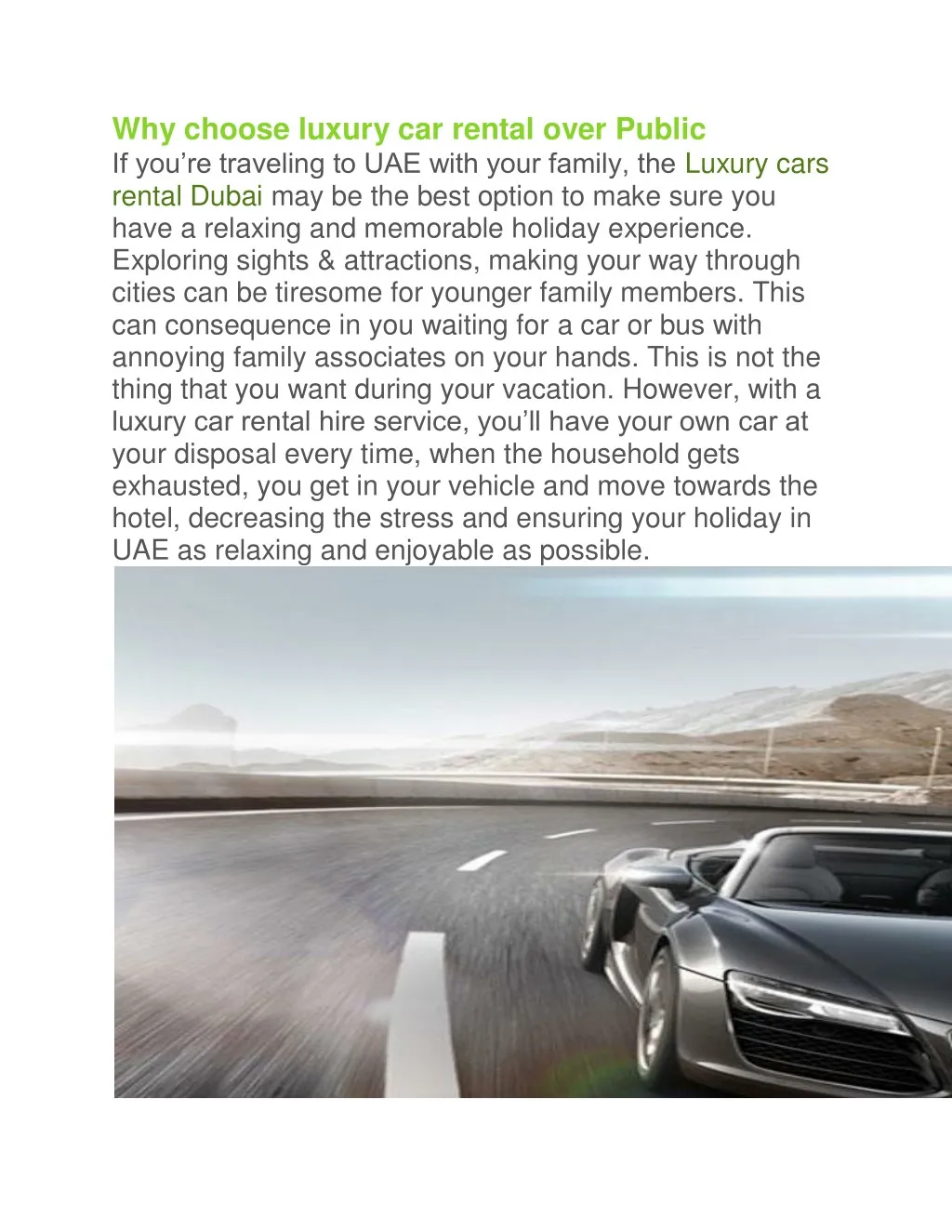 why choose luxury car rental over public