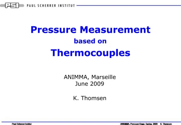 Pressure Measurement based on Thermocouples