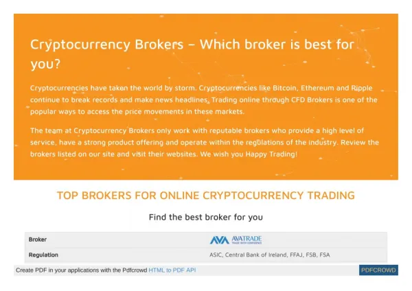 cryptocurrency brokers which broker is best