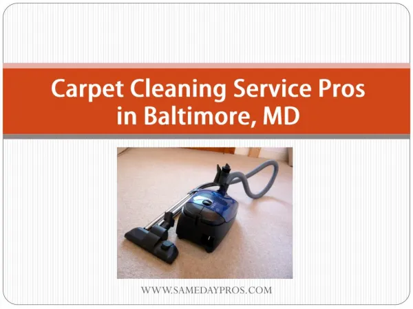 Professional Carpet Cleaning in Baltimore