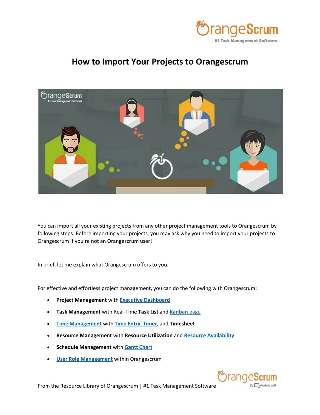 how to import your projects to orangescrum