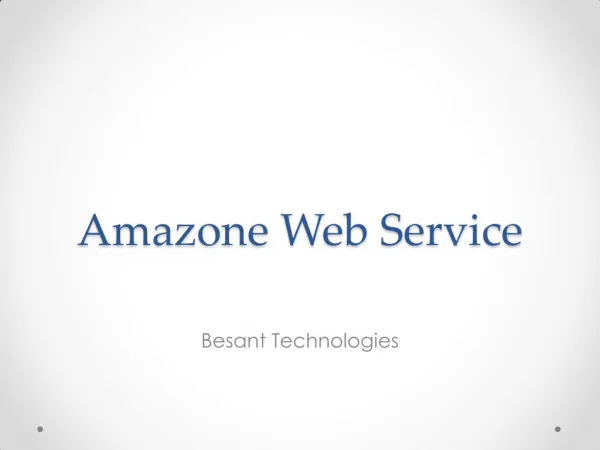 Amazon Web Services Training in Bangalore