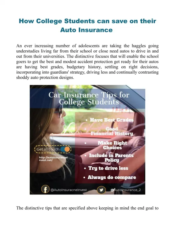 6 Ways College Students Can Save on their Auto Insurance