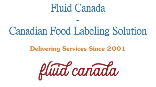 Fluid Canada - Canadian Food Labeling Solutions