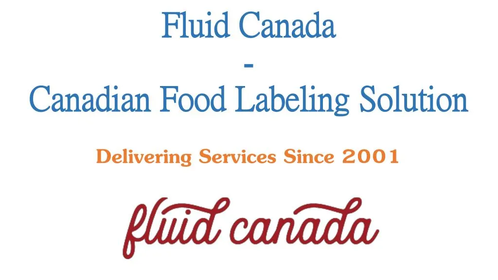 fluid canada canadian food labeling solution