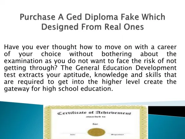 Purchase a Ged Diploma Fake Which Designed From Real Ones
