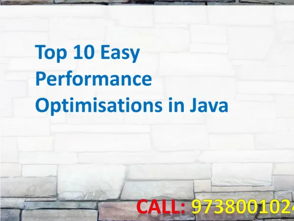 Top 10 Easy Performance Optimisations in Java