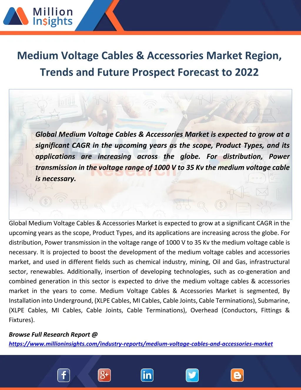 medium voltage cables accessories market region