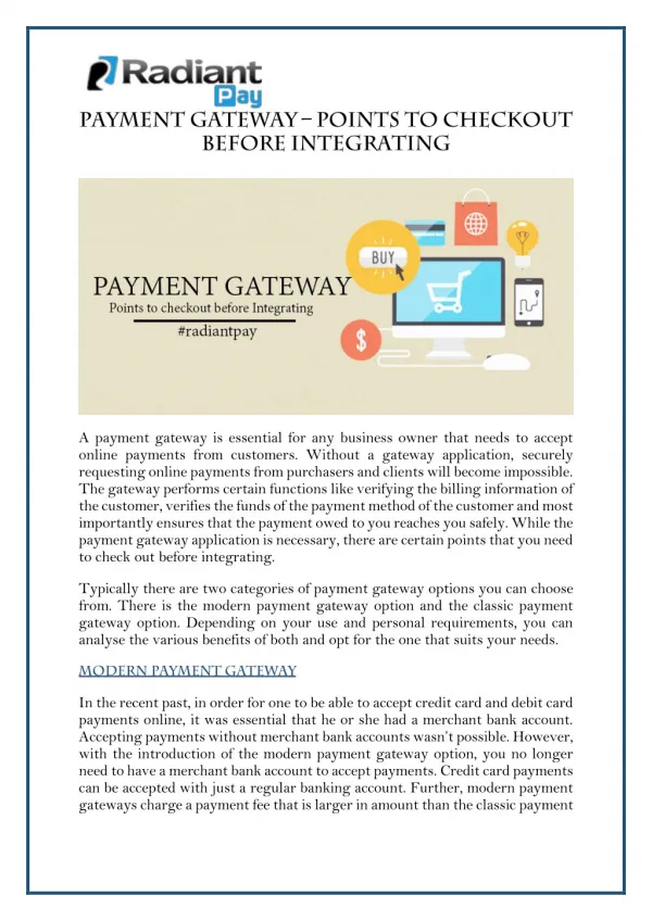 Payment Gateway Points to Checkout Before Integrating