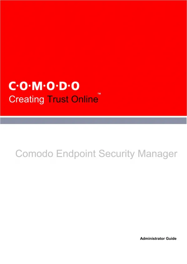 Endpoint Protection (Security) Manager Guide From Comodo