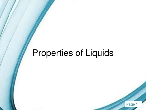 Properties of Liquids and Solids