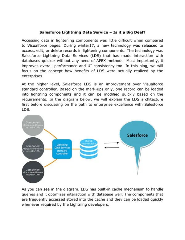 Salesforce Lightning Data Service – Is it a Big Deal?