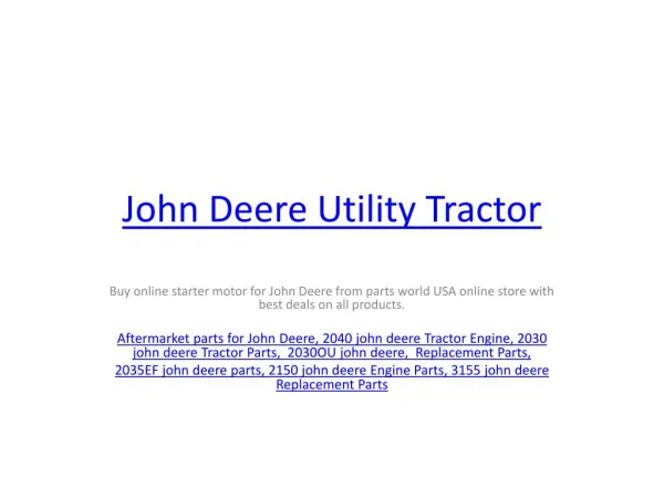 2040 john deere Tractor Engine