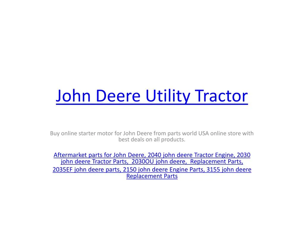 john deere utility tractor