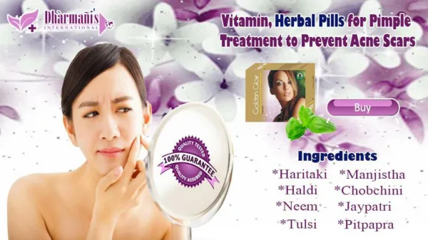 Vitamin, Herbal Pills for Pimple Treatment to Prevent Acne Scars