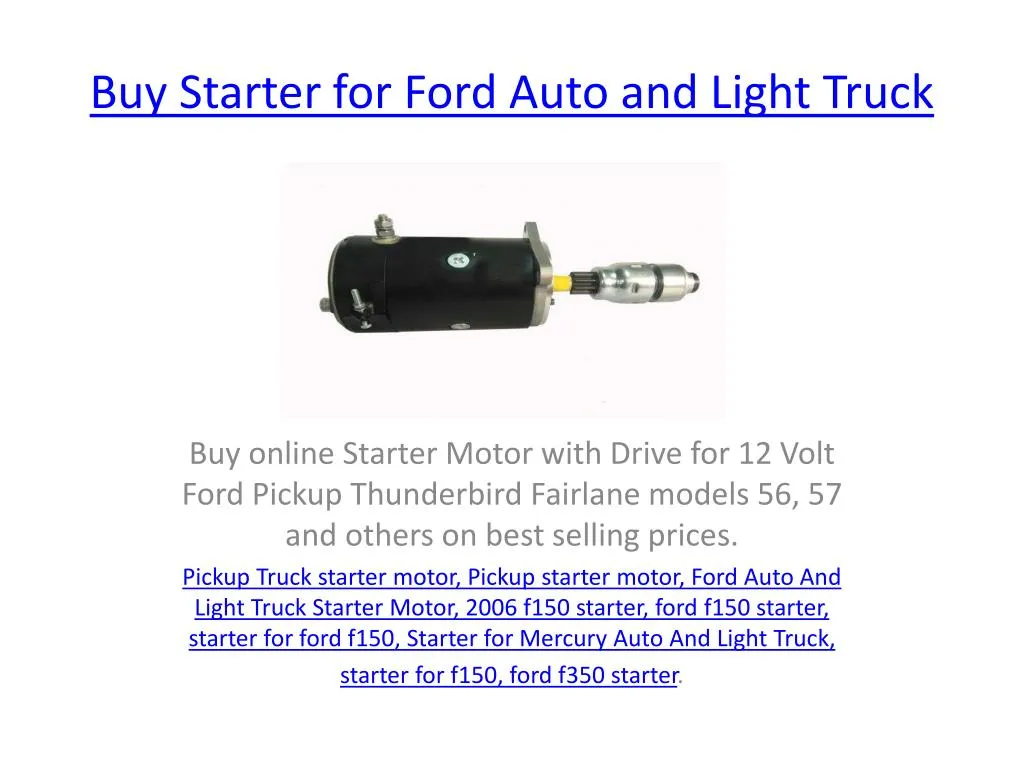 buy starter for ford auto and light truck