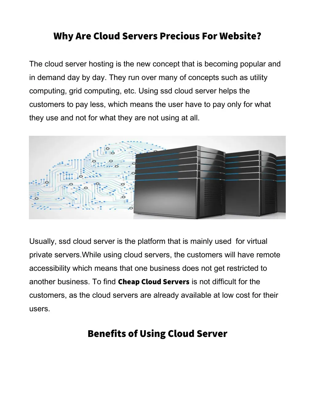 why are cloud servers precious for website