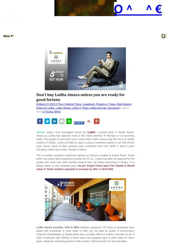 Don’t buy Lodha Amara unless you are ready for good fortune