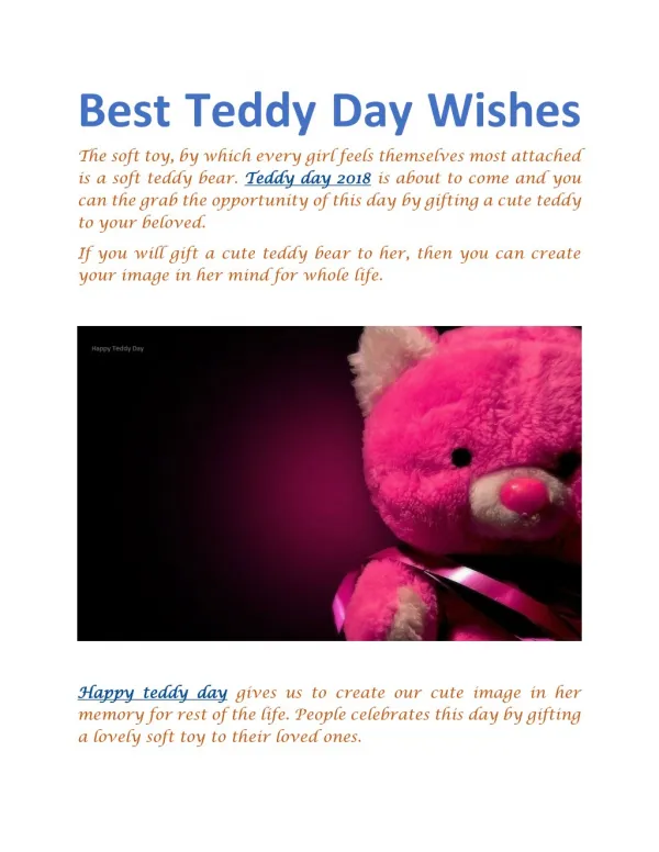 Best Teddy Day Wishes