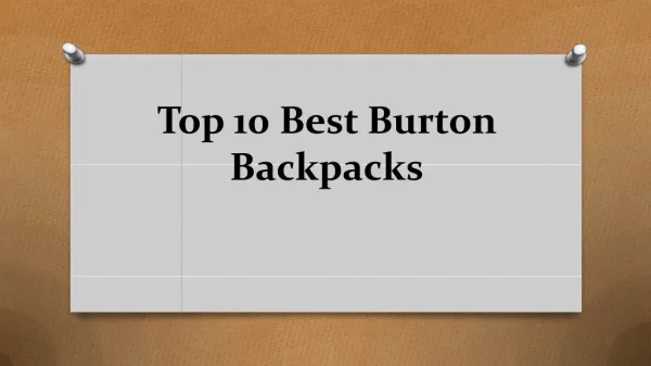 Top 10 best burton backpacks in 2018