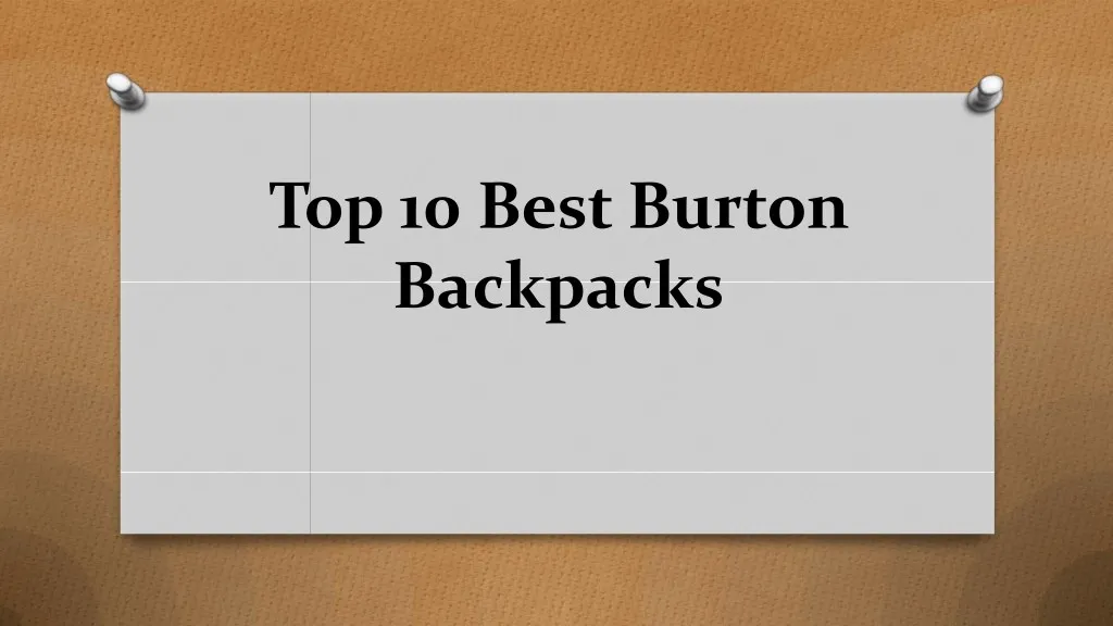 top 10 best burton backpacks