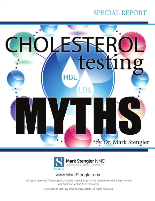 SPECIAL REPORT: Cholesterol Testing Myths
