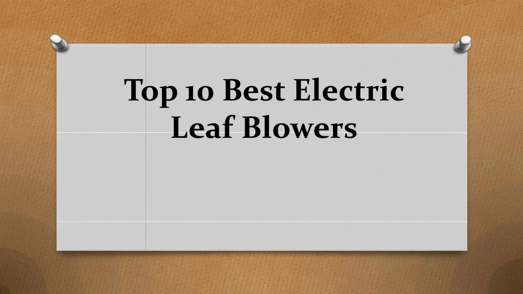 top 10 best electric leaf blowers