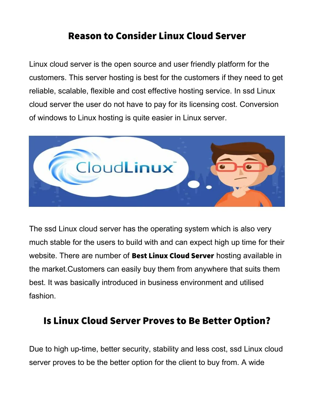 reason to consider linux cloud server