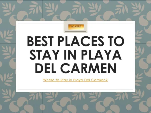 Best Places to Stay In Playa Del Carmen