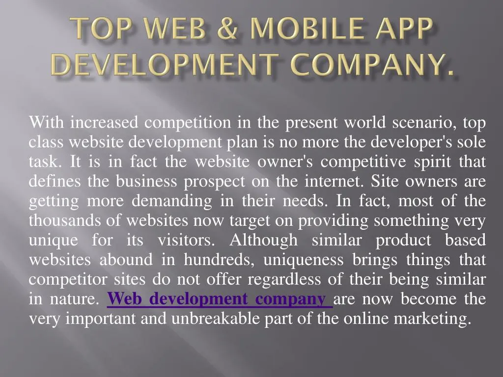 top web mobile app development company