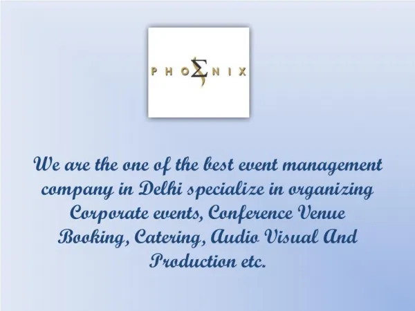 Corporate Event Management Company In Delhi