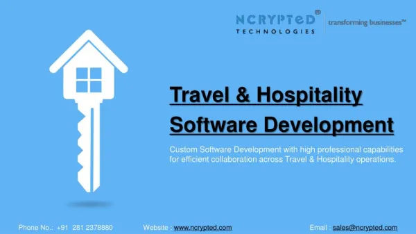 Travel & Hospitality Software Development by NCrypted Technologies