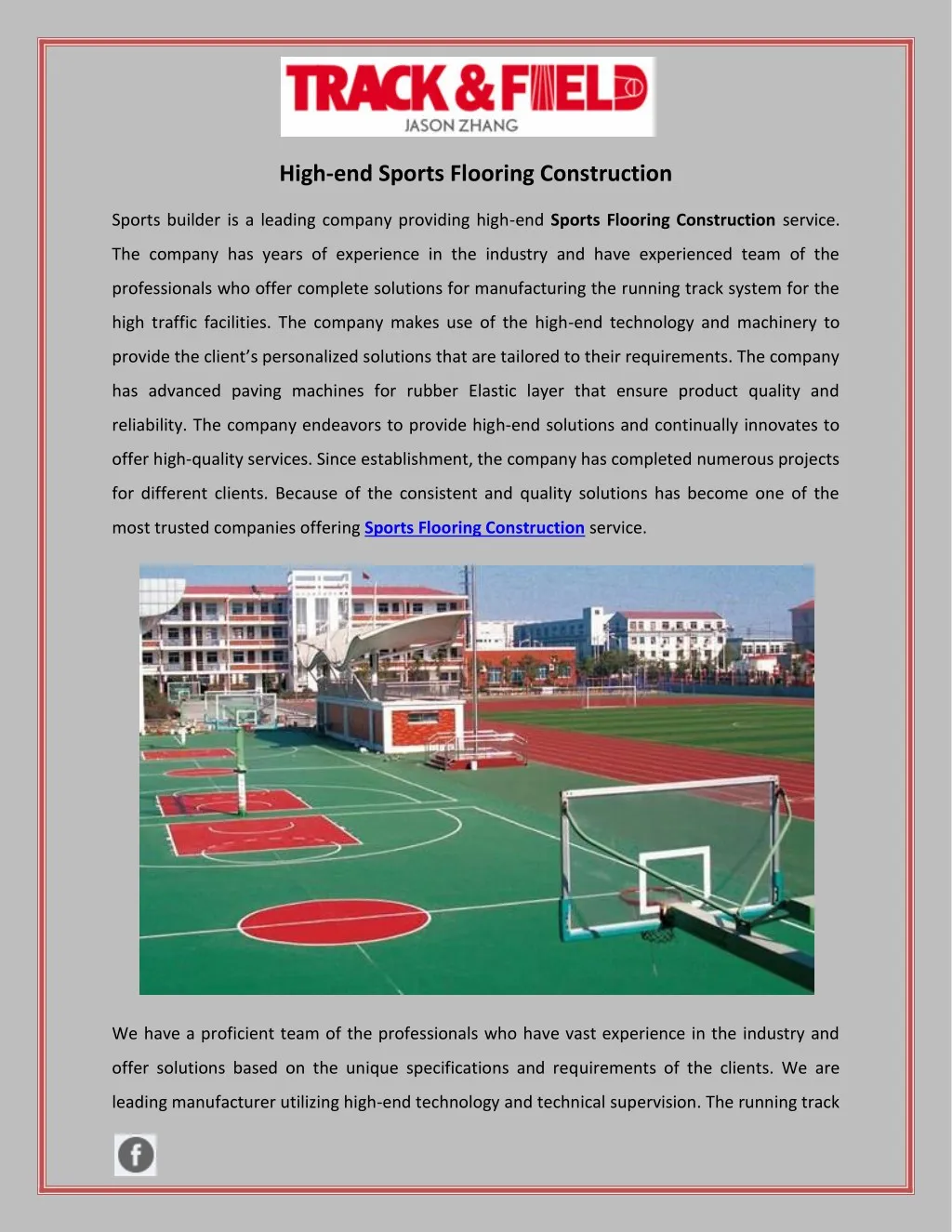 high end sports flooring construction